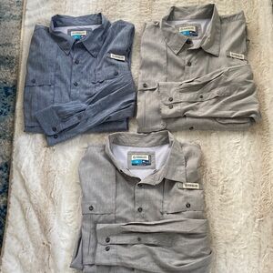 Magellan Outdoors Blue Button-Up Shirt Bundle Of Three